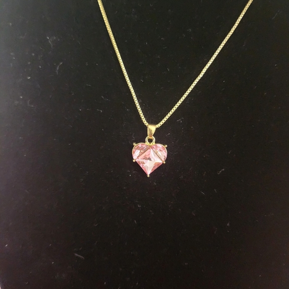 NWoT! Pink Heart Pendant Necklace and Earrings Set (P1) - Picture 4 of 6